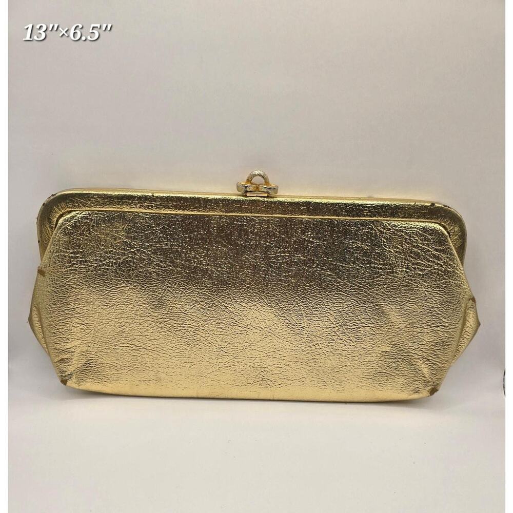 Vintage 1960s metallic gold clutchevening